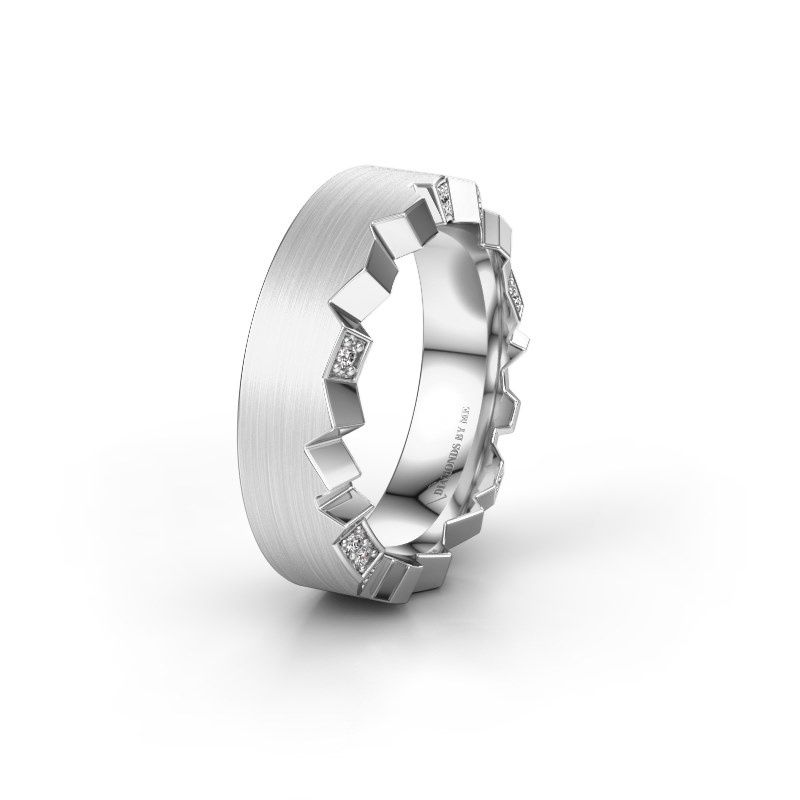Afbeelding van Trouwring WH2058L17EM 585 witgoud zirkonia ±7x2.6 mm
