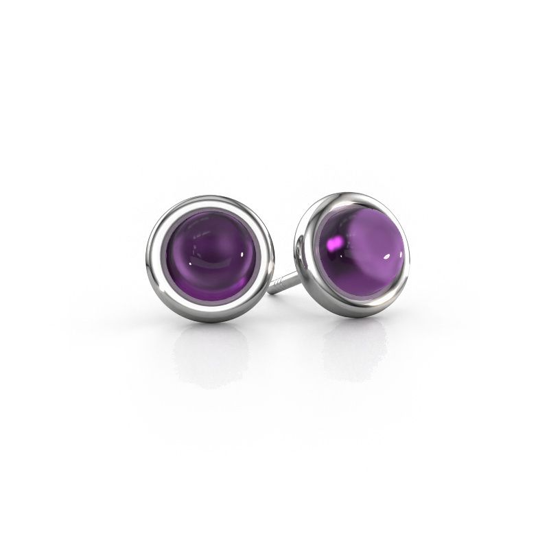 Stud earrings Jodi 950 platinum amethyst 4,5 mm