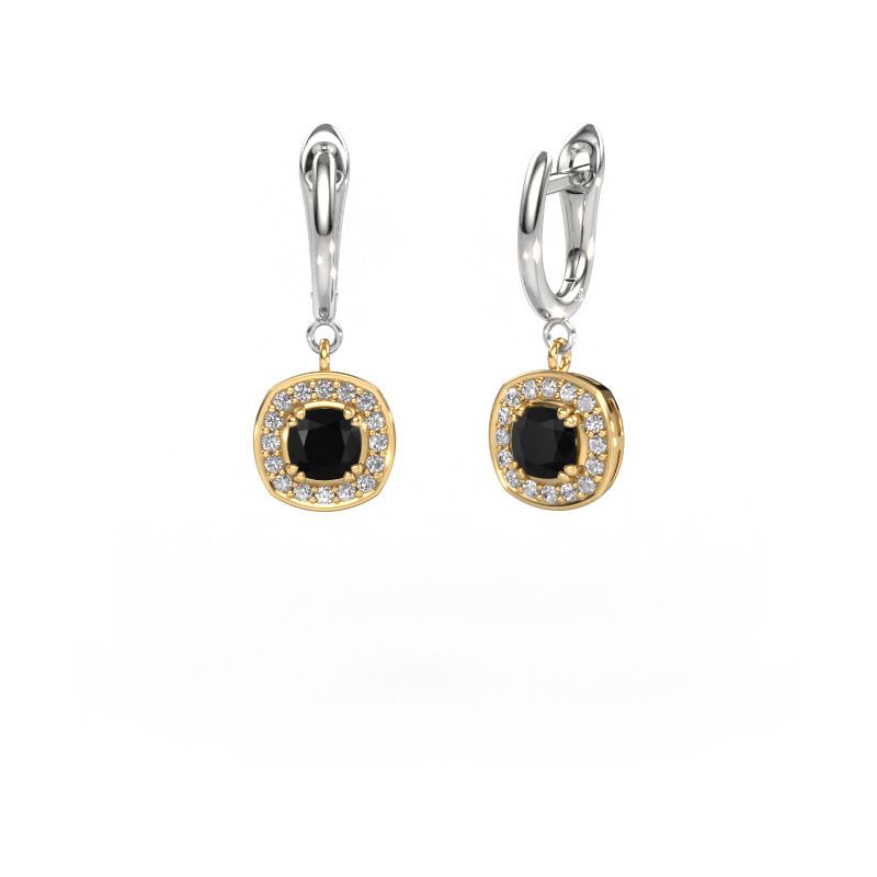 Pendants d'oreilles Marlotte 1 585 or jaune diamant noir 0.70 crt