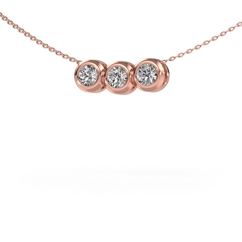 Necklace Kim 3 585 rose gold diamond 0.75 crt