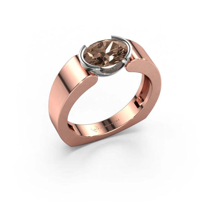Ring Tonya 585 rosé goud bruine diamant 1.10 crt