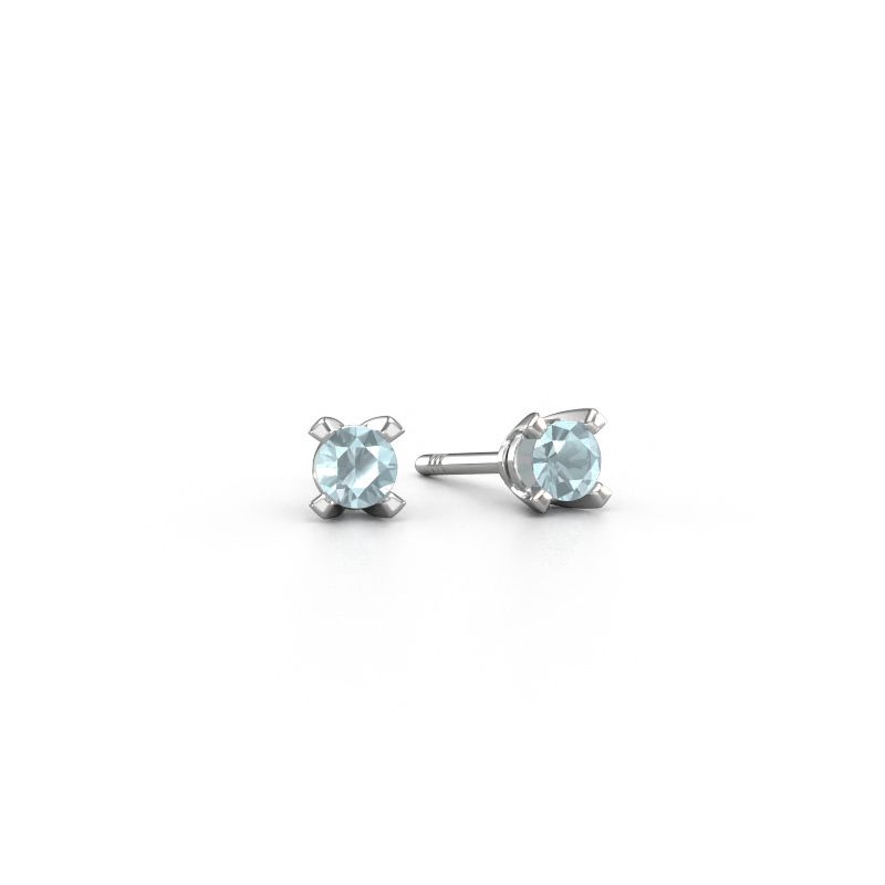 Ohrsteckers Isa 585 Weißgold Aquamarin 5 mm