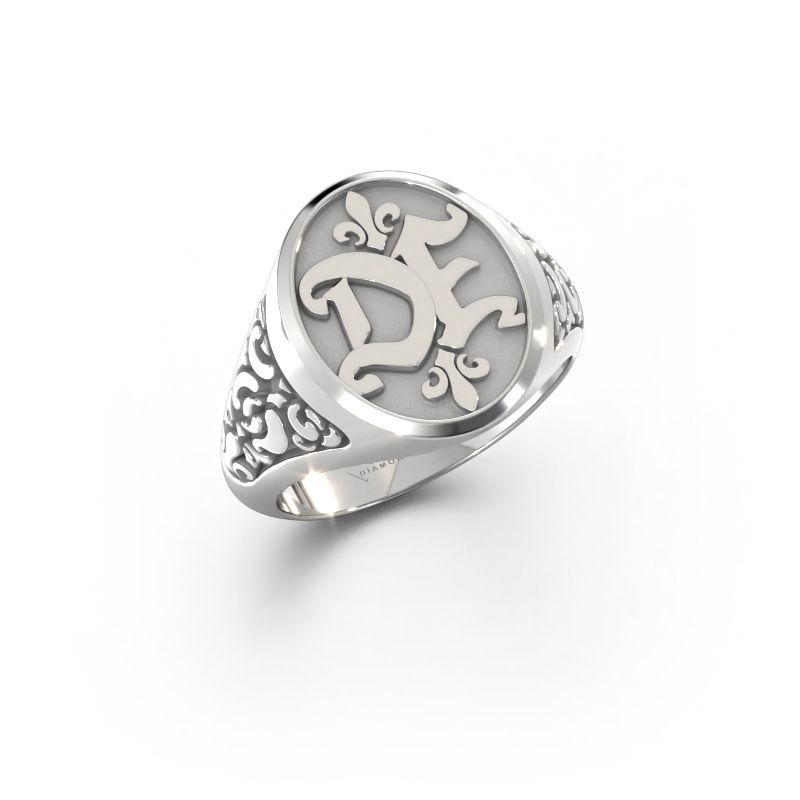 Bague monogramme Brian 950 platine