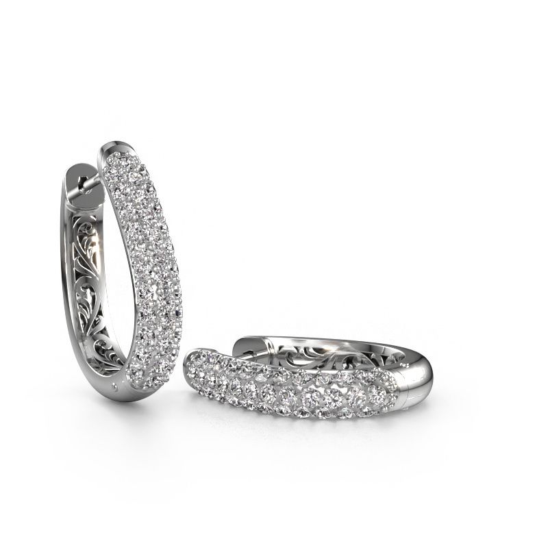 Créoles Danika 12.5 A 950 platine diamant 1.360 crt