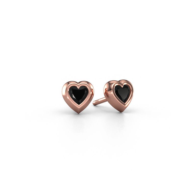 Ohrsteckers Charlotte 585 Roségold Schwarz Diamant 0.60 crt