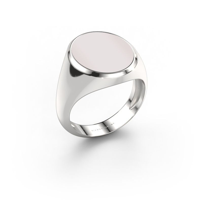 Chevalière Herman 6 light 585 or blanc nicolo rouge 16x13 mm