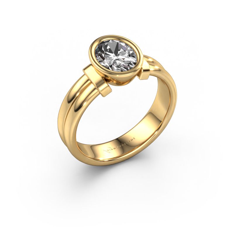 Ring Gerda 585 goud zirkonia 8x6 mm