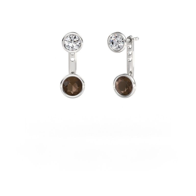 Ohrringe Halle 585 Weißgold Rauchquarz 6 mm