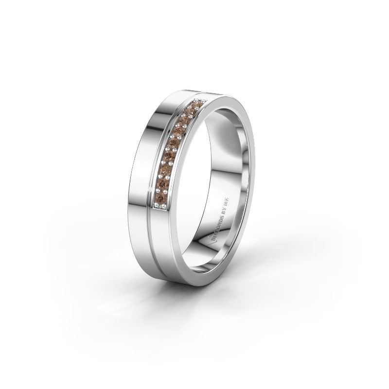 Afbeelding van Trouwring WH0213L15AP 950 platina bruine diamant ±5x1.7 mm