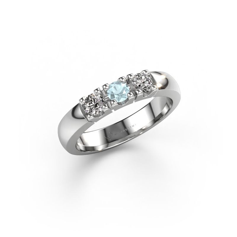 Ring Rianne 3 585 white gold aquamarine 3.4 mm