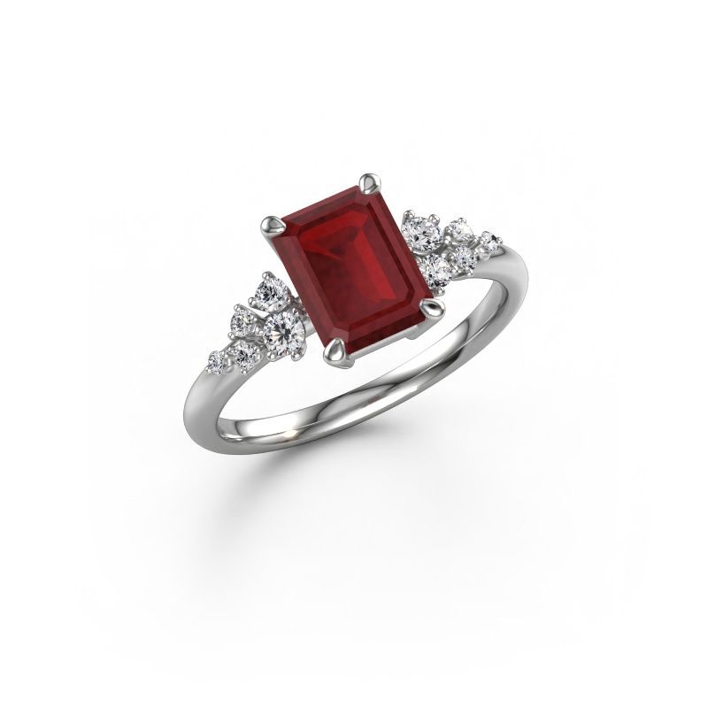 Ring Royce EME 950 Platin Rubin 8x6 mm