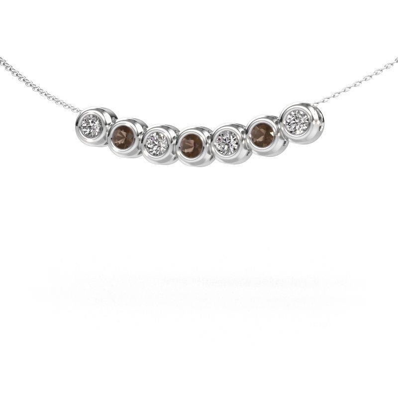Necklace Kim 7 950 platinum smokey quartz 3.4 mm
