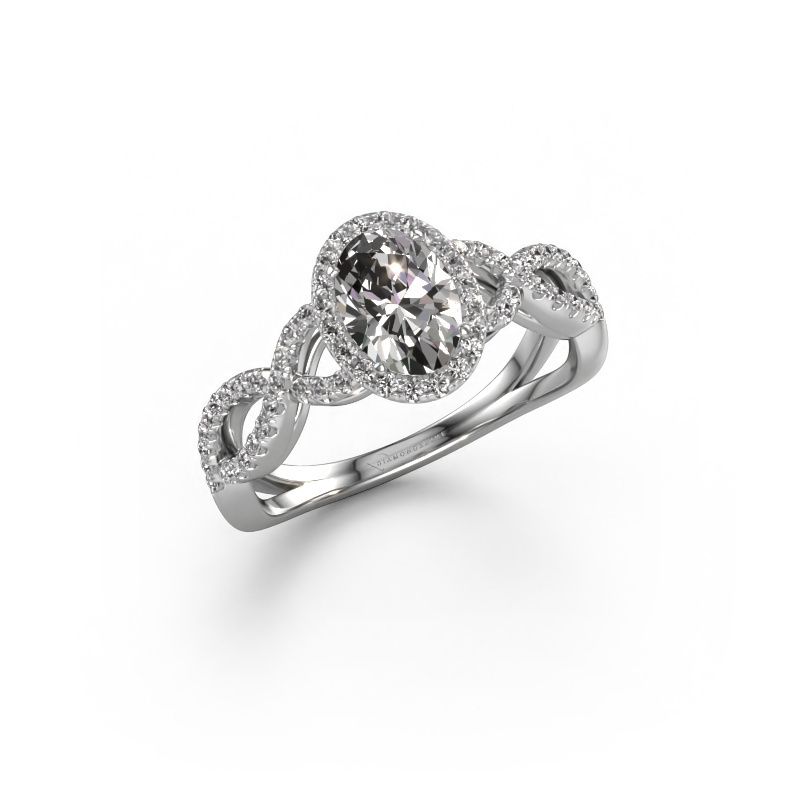 Engagement ring Dionne ovl 585 white gold lab grown diamond 0.66 crt