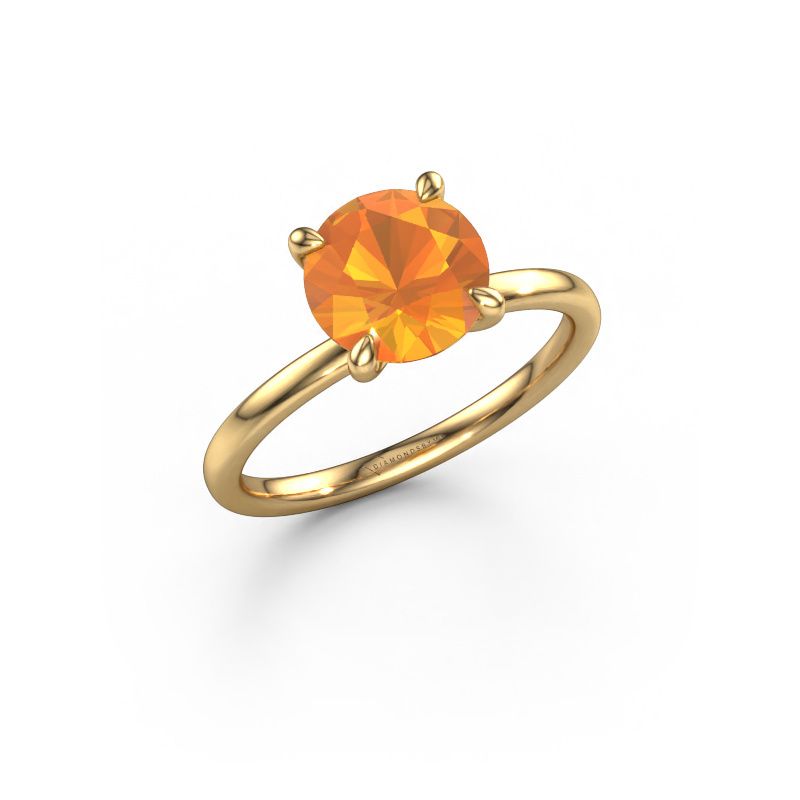 Engagement ring Crystal RND 1 585 gold citrin 6.8 mm