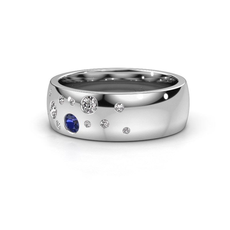 Image of Wedding ring WH0141L26BP<br/>950 platinum ±7x2 mm<br/>Sapphire