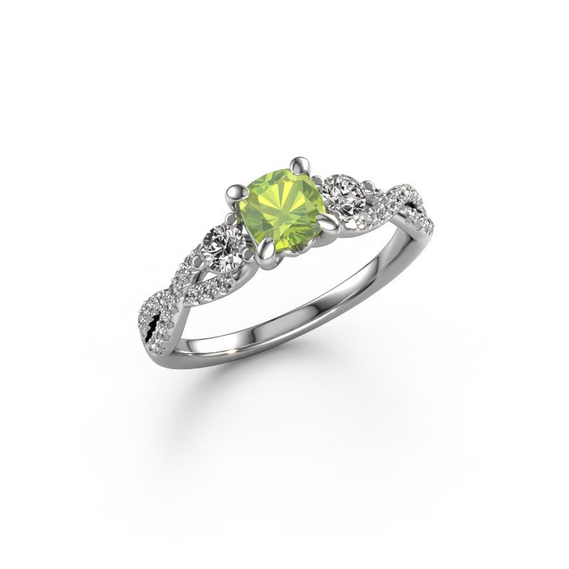 Bague de fiançailles Marilou CUS 950 platine péridot 5 mm