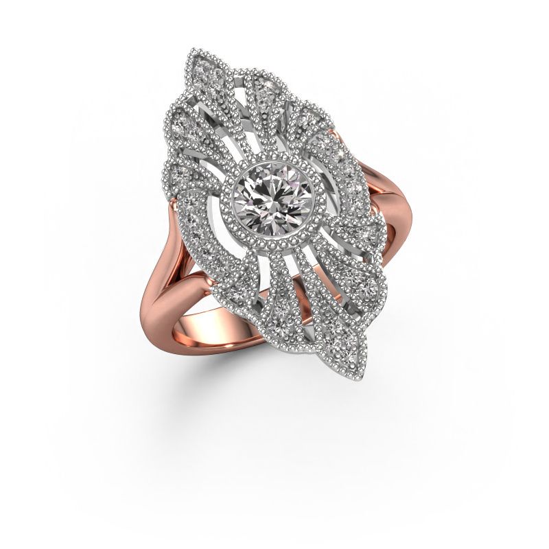Bague de fiançailles Hanna 585 or rose zircone 5 mm