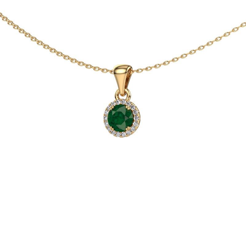 Pendant Seline rnd 585 gold emerald 4.7 mm