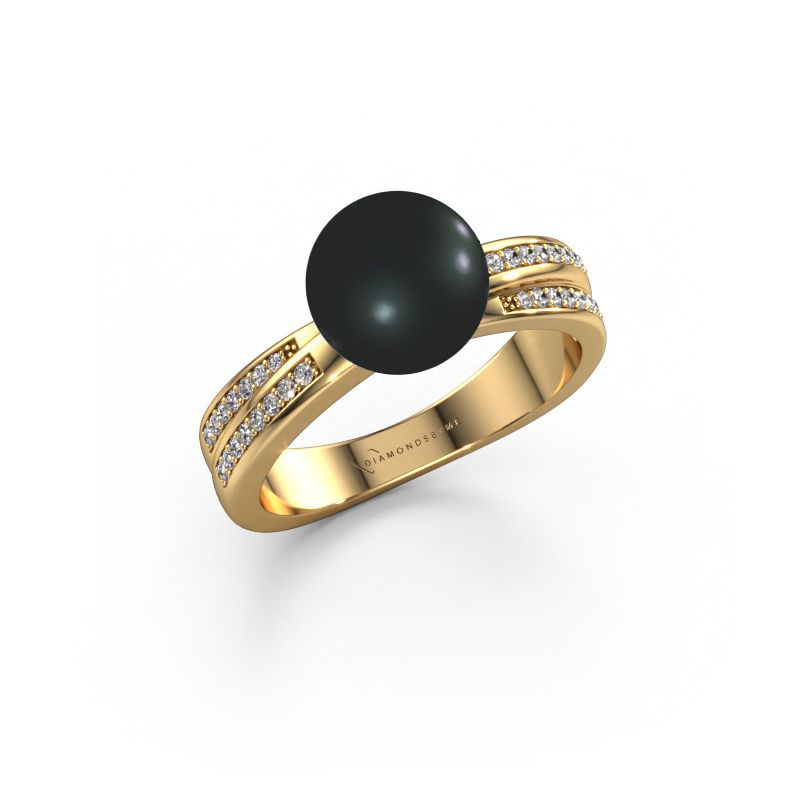 Ring Jolies 585 Gold Schwarz Perle 8 mm