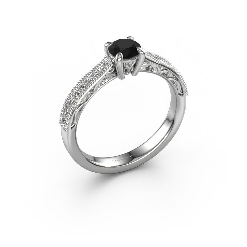 Belofte ring Shonta RND 950 platina zwarte diamant 0.614 crt