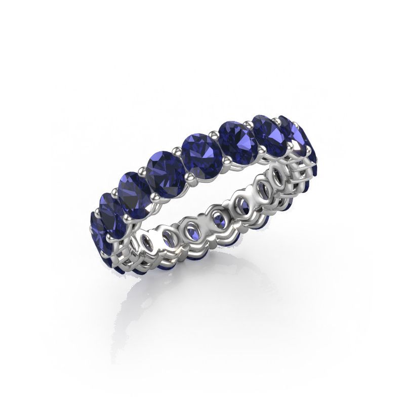 Stackable ring Heddy OVL 3.5x4.5 585 white gold sapphire 4.5x3.5 mm