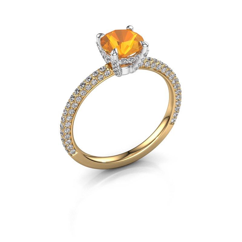 Image of Engagement ring saskia rnd 2<br/>585 gold<br/>Citrin 6.5 mm