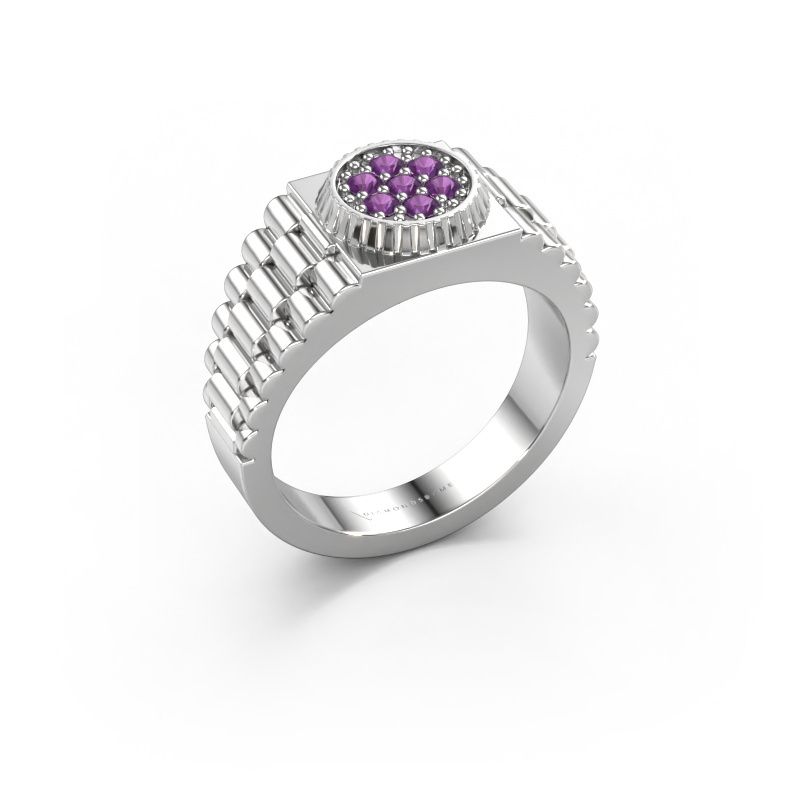 Men's ring Nout 950 platinum amethyst 2 mm
