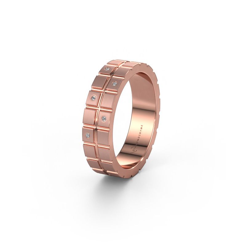 Friendship ring WH2011L 585 rose gold lab-grown diamond ±5x1.8 mm