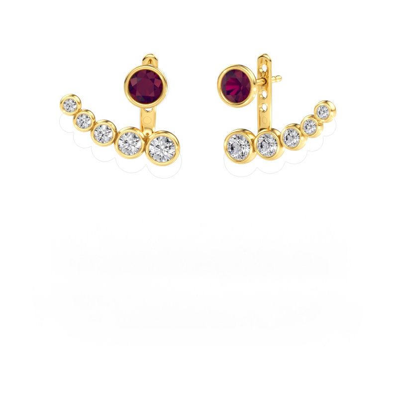Earrings Wendy 585 gold rhodolite 5 mm