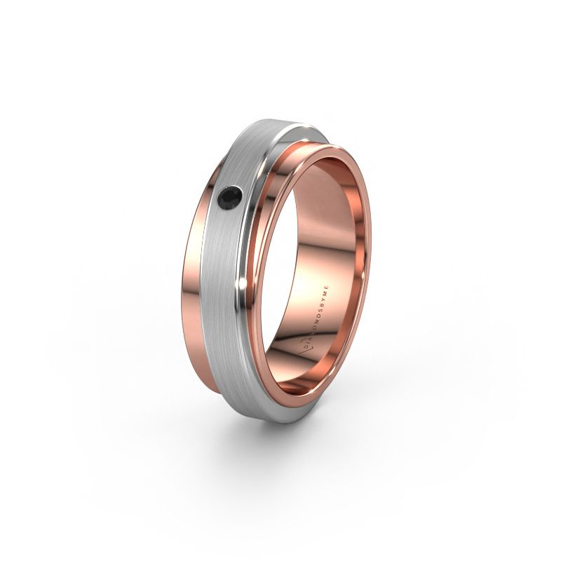 Weddings ring WH2220L16D 585 rose gold black diamond ±0.24x0.09in