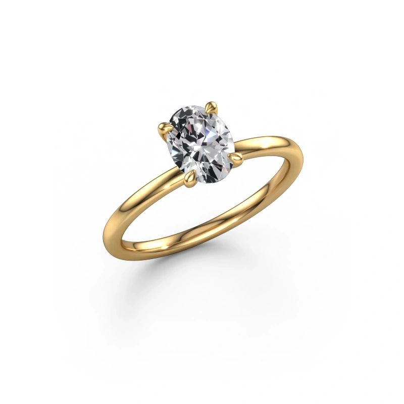 Engagement ring Crystal OVL 1 585 gold diamond 0.80 crt
