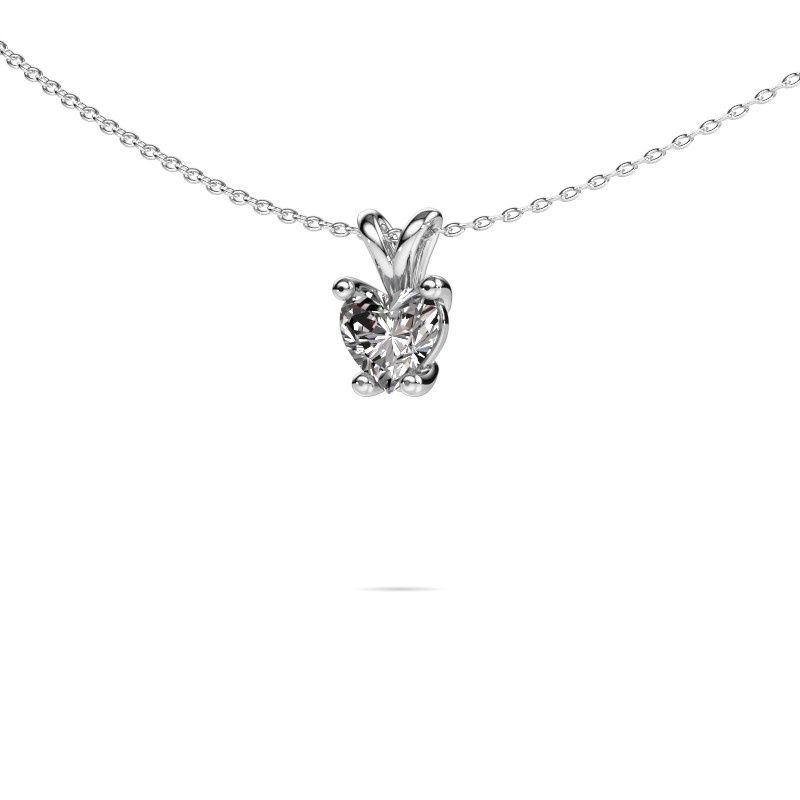 Image of Necklace Sam Heart 585 white gold diamond 0.80 crt