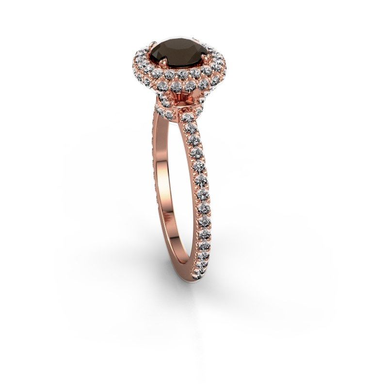 Image of Engagement ring Talitha RND 585 rose gold smokey quartz 6.5 mm