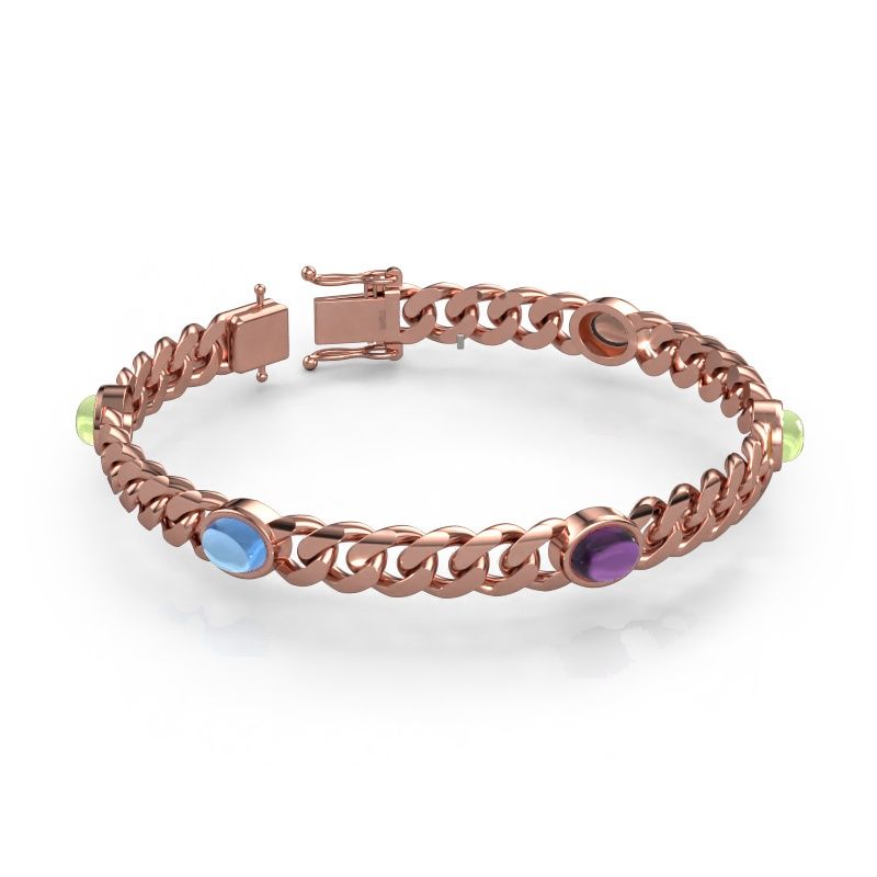 Schakel schakelarmband Corinne 5 8mm 585 rosé goud