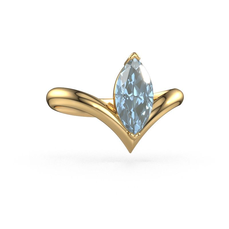 Engagement ring Maddy MRQ 585 gold blue lab grown diamond 11x5.5 mm