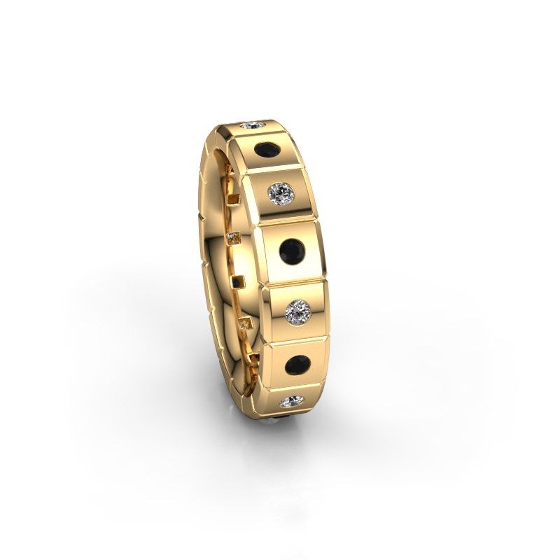 Image of Weddings ring WH2055L15DP<br/>585 gold ±5x2.4 mm<br/>Black diamond