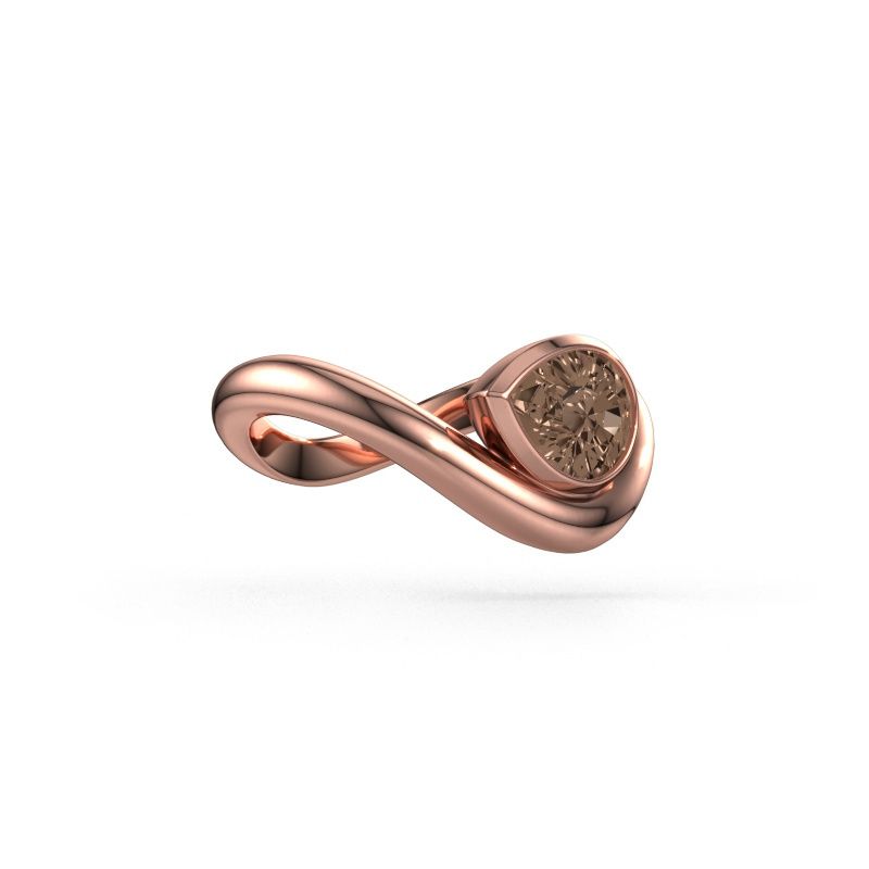 Ring Lena 585 rosé goud bruine diamant 1.00 crt