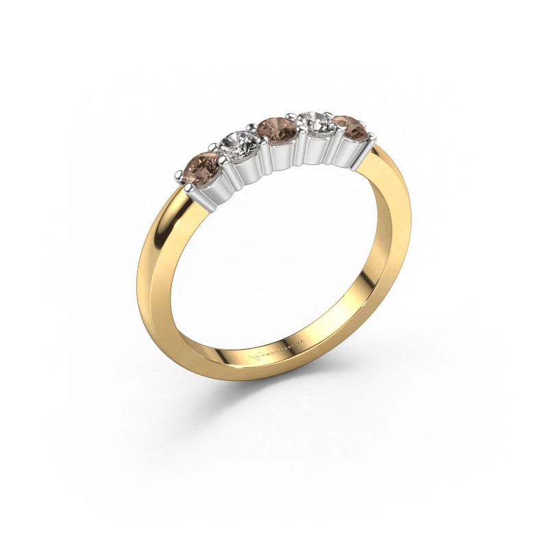 Ring Yasmin 5 585 gold brown diamond 0.50 crt