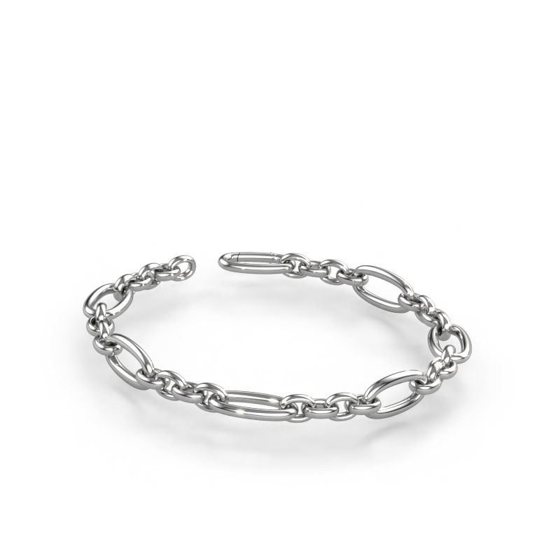 Schakel armband Valentine 10.5mm 585 witgoud