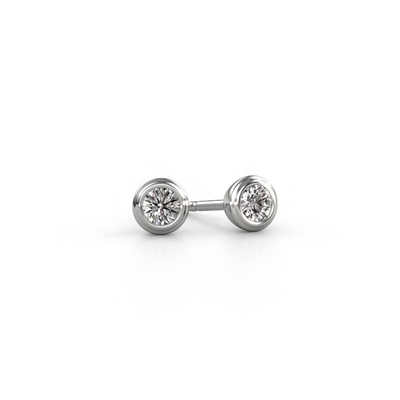 Clous d'oreilles Shemika 950 platine diamant synthétique 0.20 crt