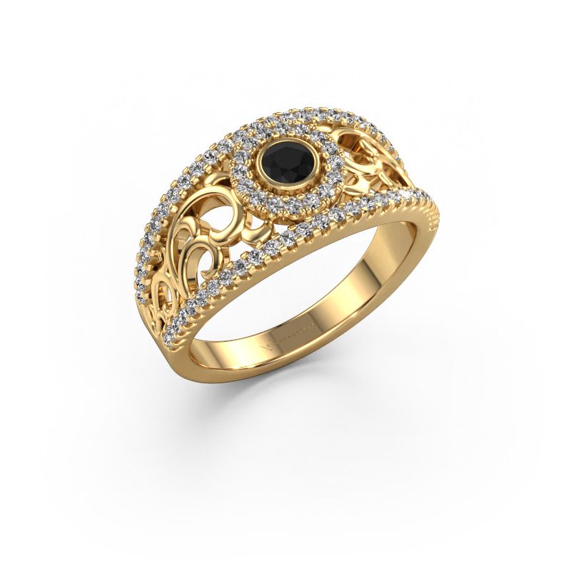 Ring Lavona 585 goud zwarte diamant 0.53 crt