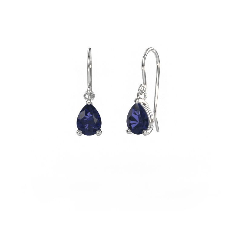 Pendants d'oreilles Laurie PER 1 950 platine saphir 8x6 mm