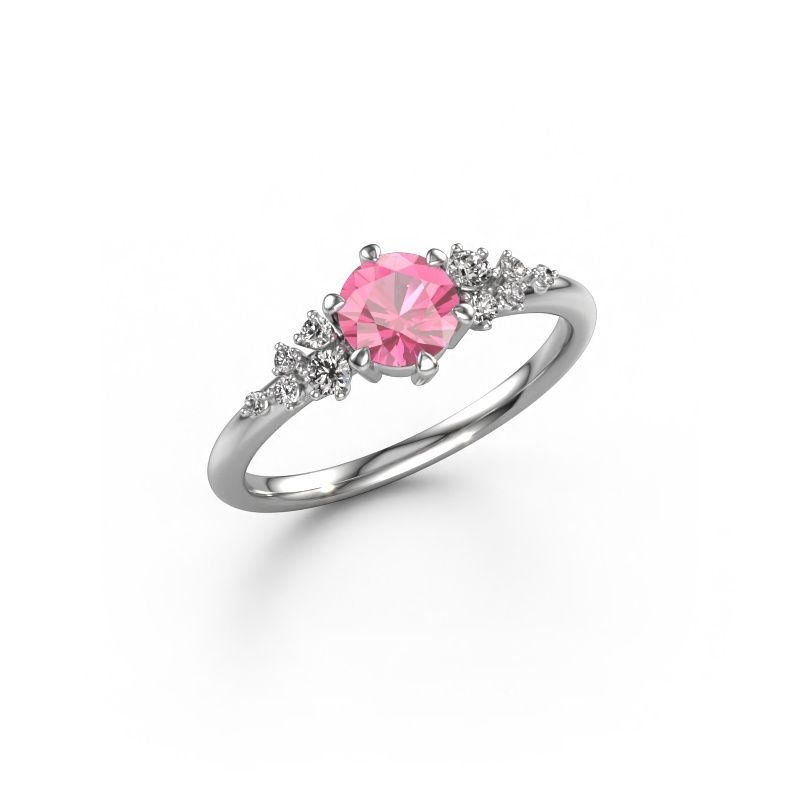 Ring Royce RND 585 white gold pink sapphire 5.5 mm