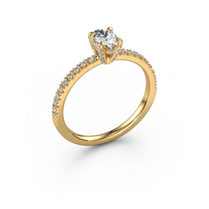 Engagement ring Saskia 1 OVL 585 gold lab grown diamond 0.660 crt