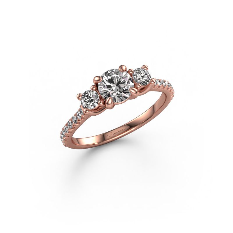 Bague de fiançailles Jesica 585 or rose diamant 0.98 crt