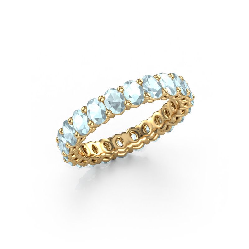 Anillo apilable Heddy OVL 3x4 585 oro aguamarina 4x3 mm