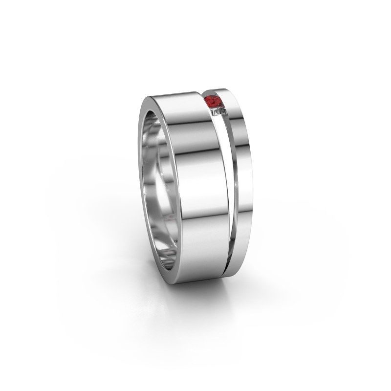 Afbeelding van Ring angie<br/>585 witgoud<br/>Robijn 2 mm