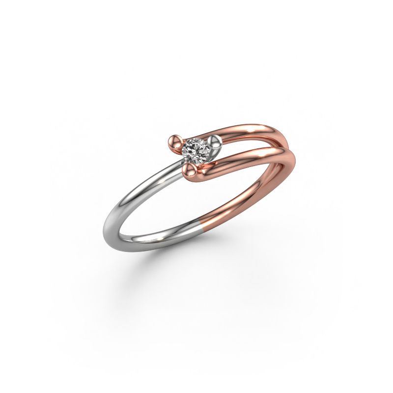 Bague Roosmarijn 585 or rose diamant 0.08 crt