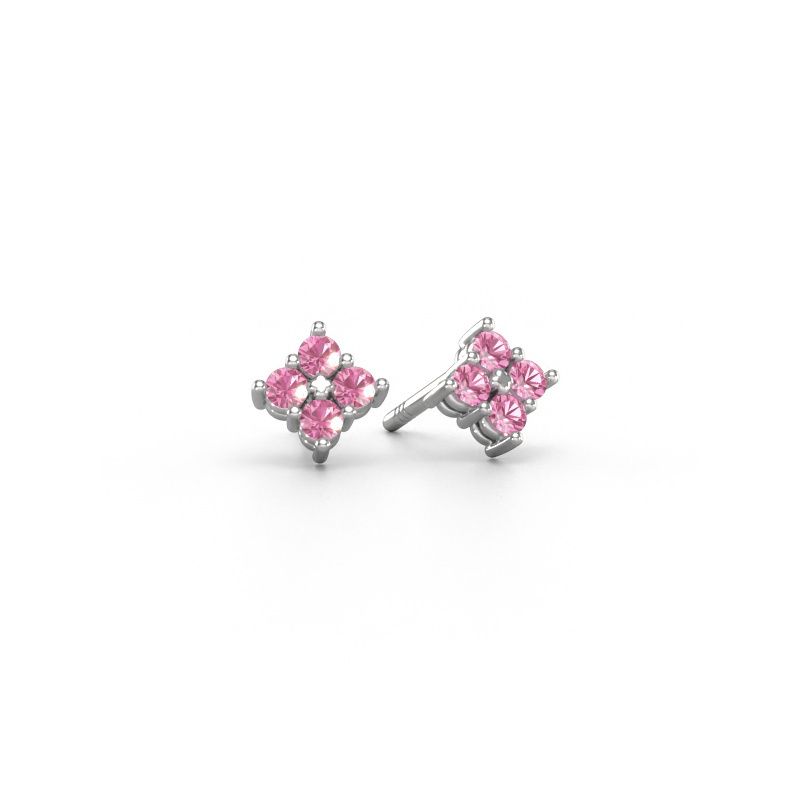 Ohrsteckers Maryetta 950 Platin Pink Saphir 2 mm