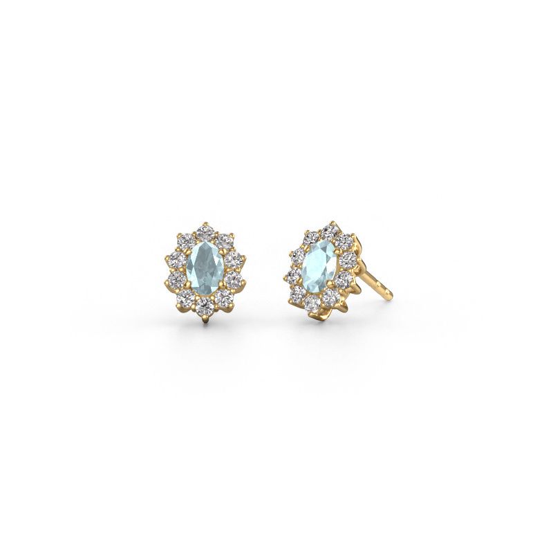 Ohrringe Leesa 585 Gold Aquamarin 6x4 mm